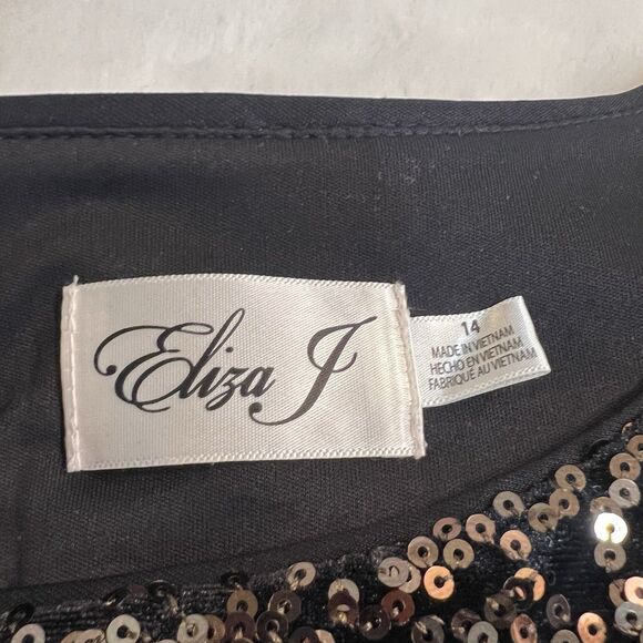 Eliza J Black & Gold Sequin Cocktail Dress NWT Women’s 14 EJ3M7111 - Picture 7 of 10